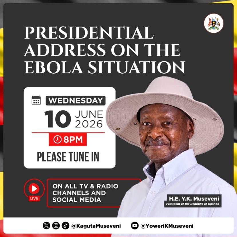 AruhoGreen's tweet photo. Good morning country men and country women today His Excellence the president of the republic of Uganda will be giving the updates on Ebola situation in the country at 8pm musigale kumukutu!#  
@StateHouseUg 
# @NRMOnline 
#@Parliament_Ug 
#@urundirwego0 https://t.co/stN0vcC0zB
