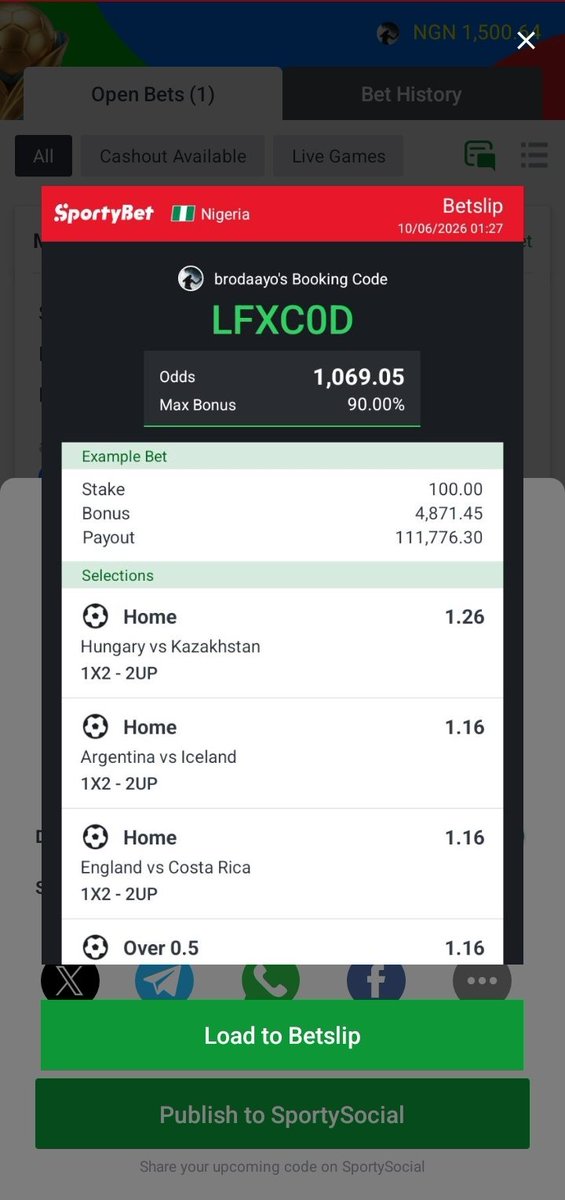 ayodapopeter's tweet photo. Long shot on World Cup 
1k odds. 
LFXC0D

Edit, flex and play.
Let's Get It. @Mrbankstips
@39billion  https://t.co/EvgDk5YDbh https://t.co/MQgUuzrwJJ