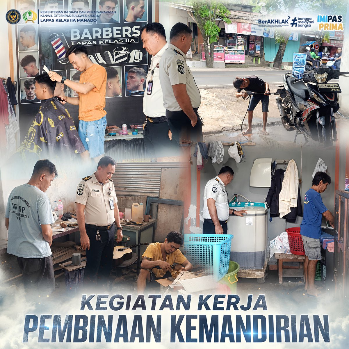 lapas_manado's tweet photo. WBP LAPAS MANADO IKUTI PROGRAM PEMBINAAN KEMANDIRIAN UNTUK MENINGKATKAN KETERAMPILAN DAN PRODUKTIVITAS

#Kemenimipas
#pemasyarakatan
#ditjenpas
#lapasmanado https://t.co/sYNas7cZmG
