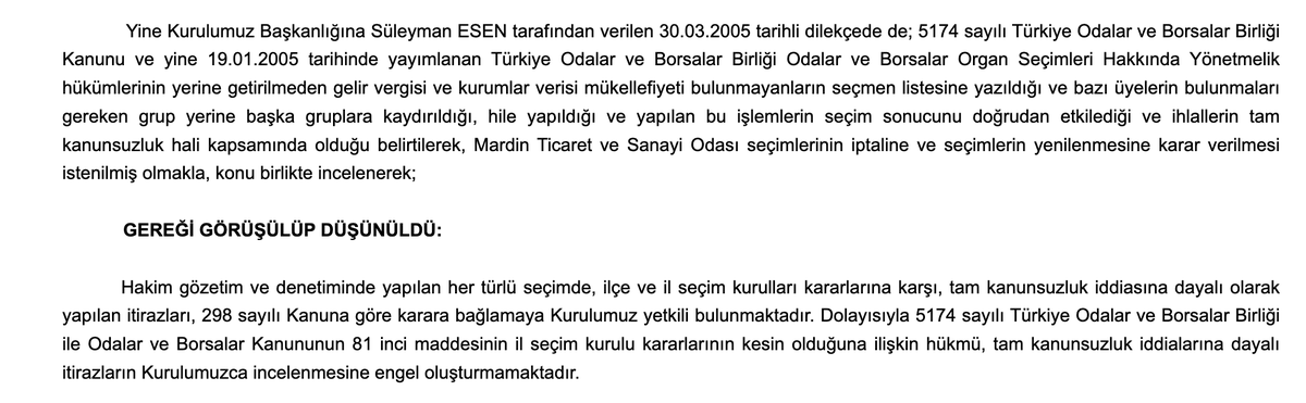 tolgashirin's tweet photo. Soru: YSK, "tam kanunsuzluk" iddialarını inceler mi?

Yanıt: Evet, inceler. 

Bkz. YSK, K. 2005/173, 02/04/2005.