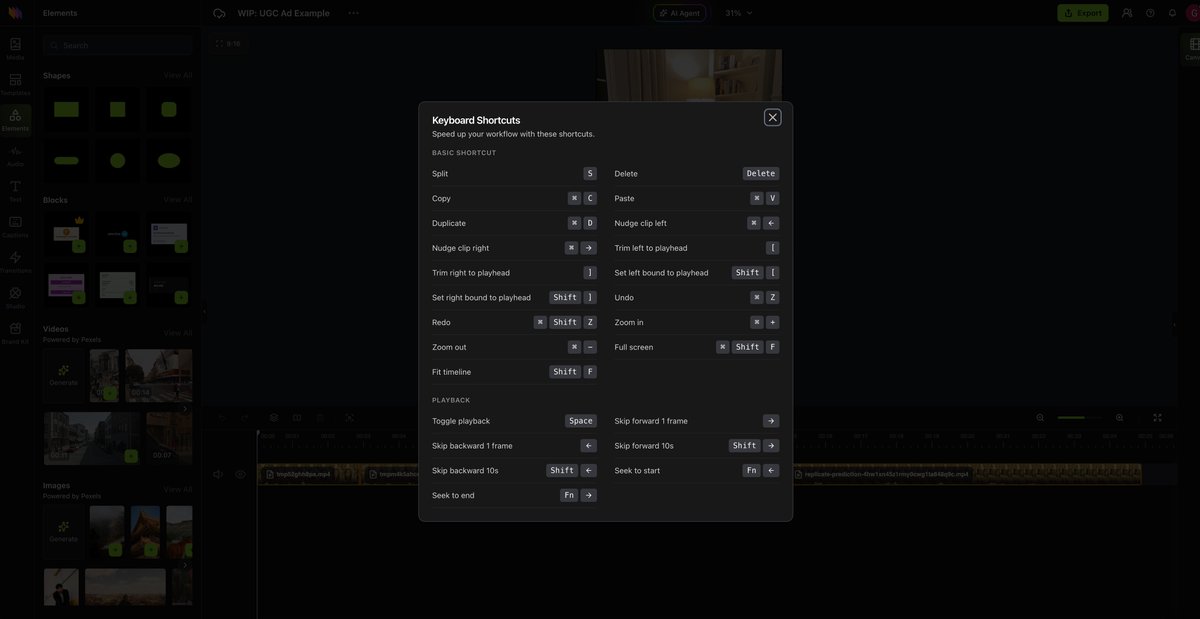 rendleyhq's tweet photo. Speed up your video editing with keyboard shortcuts.

Start with "s" to split. It is probably the shortcut you will use the most once you get into the flow.

The full shortcut list is below.

Which shortcut do you use the most? https://t.co/laUqkmwZyp