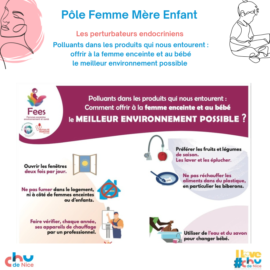 CHUdeNice's tweet photo. 🏥 Perturbateurs #endocriniens : le CHU de Nice agit pour les futurs #parents et les jeunes #enfants. https://t.co/T24KyHzjNn