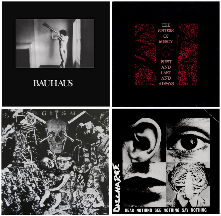 REDEROS2's tweet photo. #最もよく聴いた80年代のアルバムを4枚あげる
#bauhaus #TheSistersOfMercy #GISM #Dsicharge https://t.co/6NGS3SPs4D