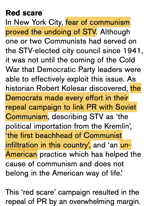 simplifiedseth's tweet photo. In an article on STV in the US, Prof. Douglas Amy writes that, through the early 1900s, US cities adopted STV and subsequently took "power away from party leaders" by electing city governments that represented the ideological diversity of their citizenry.
https://t.co/Ja0SPrx91E https://t.co/DG9iezWnSA