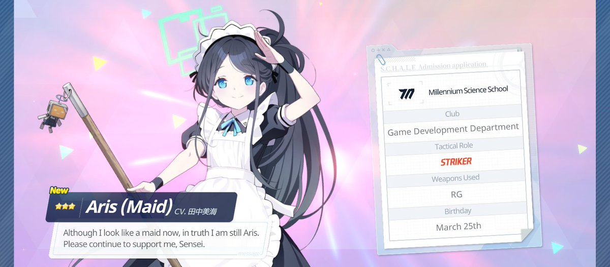 SSombreron's tweet photo. @EN_BlueArchive I got her! I can go to bed now. I also got her in her maid outfit earlier today. https://t.co/fm9orkEuFM