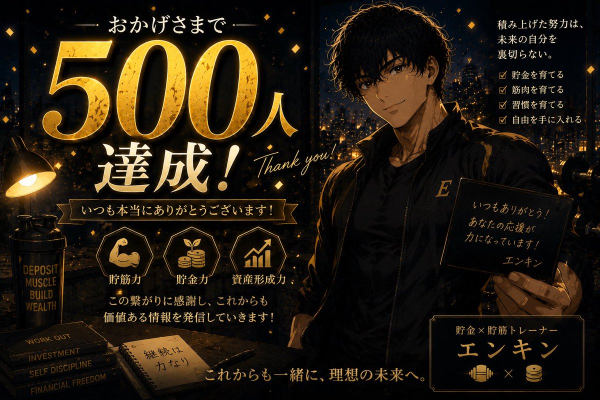 【貯金×貯筋トレーナー】エンキン tweet media