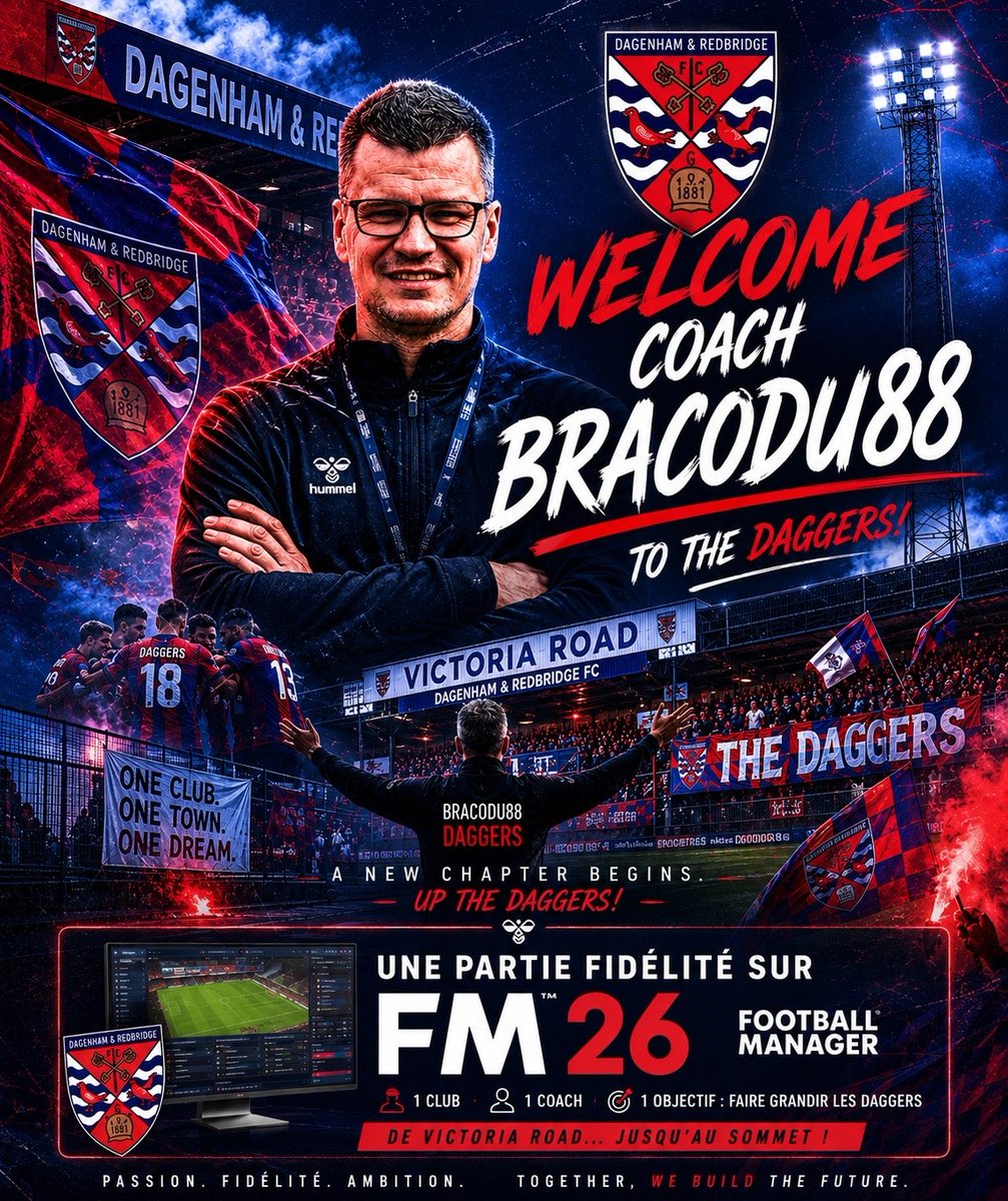 bracodu88's tweet photo. C'est le #MorningBraco ⏰

[S2] @Dag_RedFC 🏴󠁧󠁢󠁥󠁮󠁧󠁿

De la D6 vers la gloire 🔥

On joue la montée en D5 ou le maintien ? 👀

Recrutement intégralement avec la cellule 🧐

📺https://t.co/4uO1SdL3n6

De bonne heure et de bonne humeur ☕️

#FM26 #FootballManager https://t.co/cGSiDVXP7l