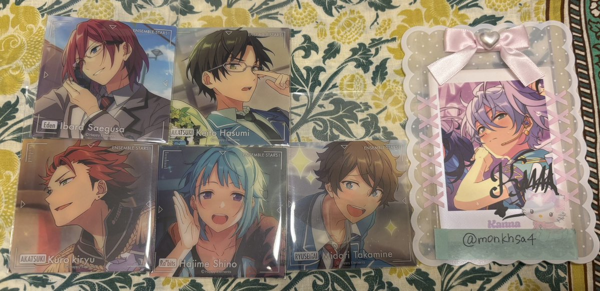 monkhsa4's tweet photo. 【交換/譲渡】あんスタ スクエアクリアカード

譲▷★茨 敬人 紅郎 創 翠

求▷同種司＞1枚100円+送料

*初回様リトリン必読
*★は交換のみ
*交換優先のため譲渡はお時間いただきます
*郵送のみ(1点〜◎)
*譲渡はPayPayのみ
検索よりお気軽にお声がけください💐 https://t.co/JJxJLJa8ps