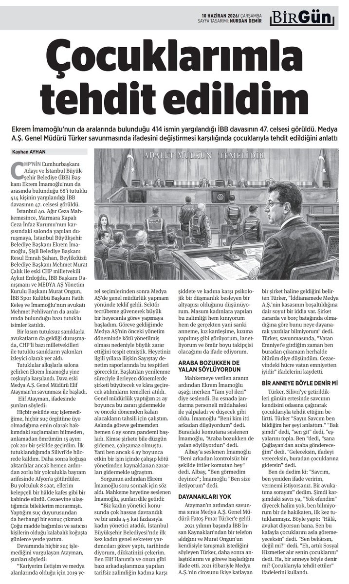 kayhanayhann's tweet photo. Gazetede, internette, TV'de her yerde anlattık.

Unutmayın bir anneyi çocuklarıyla tehdit ettiler.

Medya AŞ Genel Müdürü Fatoş Pınar Türker'in anlattıkları bütün salonu ağlattı. #İBBDavası https://t.co/Qqyt31kyrP