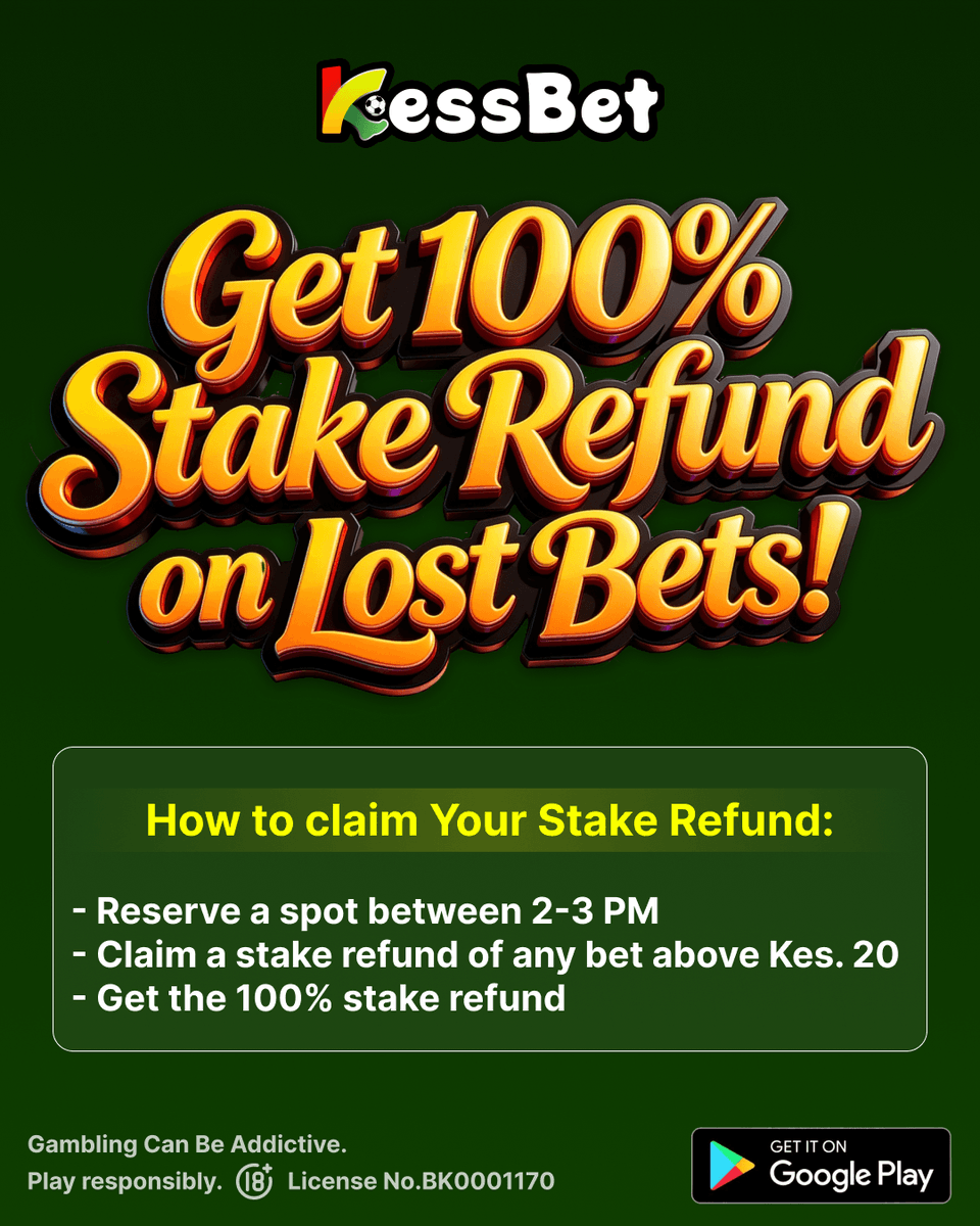 kessbet's tweet photo. Saturdays just got completely risk-free! 💸🔒

Don't let a bad slip ruin your weekend. This Saturday, get a 100% Stake Refund on lost bets with us!

Reserve your spot here ➡️

#KessBet #BetSafe https://t.co/oVS4dzZgx7