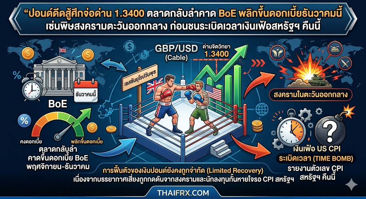 thaifrx's tweet photo. ปอนด์ดีดสู้ศึกจ่อด่าน 1.3400 ตลาดกลับลำคาด BoE พลิกขึ้นดอกเบี้ยธันวาคมนี้ เซ่นพิษสงครามตะวันออกกลาง ก่อนชนระเบิดเวลาเงินเฟ้อสหรัฐฯ คืนนี้ https://t.co/PsPvINcs28 ผ่าน @THAIFRX.com #THAIFRX #GBPUSD #เงินปอนด์ #เงินดอลลาร์ #วิเคราะห์ค่าเงิน #BoE #ดอกเบี้ยอังกฤษ   #เงินเฟ้อสหรัฐ https://t.co/DPtBp8VX3N