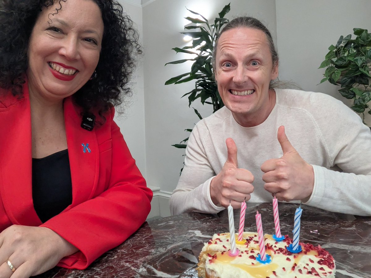 MForstater's tweet photo. It's the 5 year anniversary of being worthy of respect in a democratic society ☺️

(Thanks @MrMennoTweets for the cake and the forthcoming podcast)

Fear is contagious, but so is courage.

Freedom of speech is so important. Use it or lose it! https://t.co/Nf7XoBpUJk