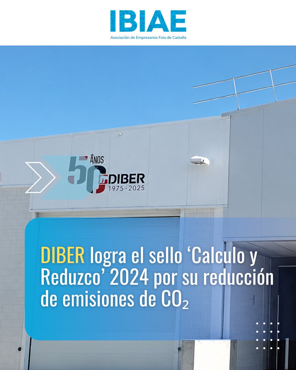 IBIAE's tweet photo. 🌱 DIBER obtiene el sello oficial “Calculo y Reduzco” 2024 del MITECO tras verificar su huella de carbono y reducir un 8,63 % la intensidad de sus emisiones.

👏 Un reconocimiento a su compromiso con la sostenibilidad.

📲 Más información en https://t.co/YfXWY9m8ba https://t.co/jjNiIgODQJ
