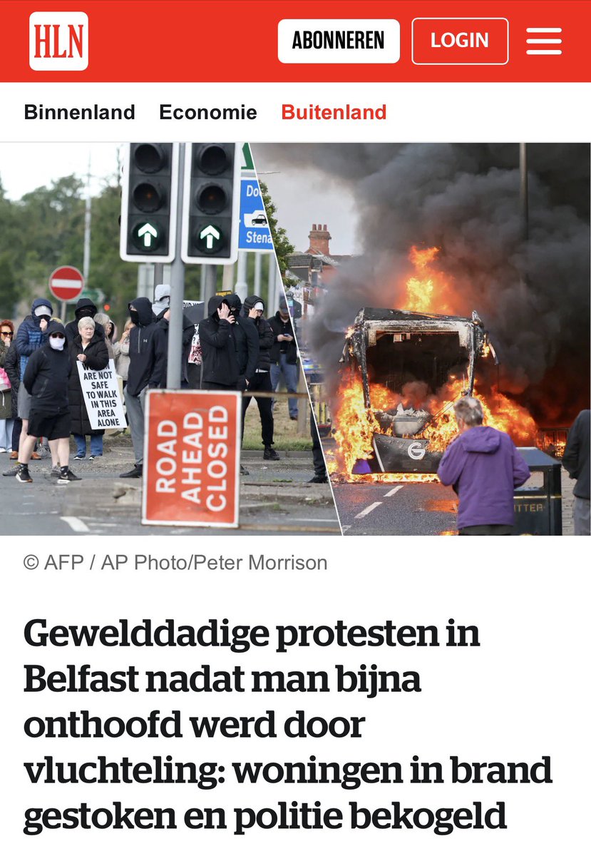 HuybrechtsBritt's tweet photo. Wat momenteel in #Belfast gebeurt, zou een waarschuwing moeten zijn voor heel Europa.

De aanleiding? Een vluchteling die een willekeurige voorbijganger probeerde te onthoofden. Toch spreken veel media en journalisten opnieuw over een "mesaanval", alsof het om een banaal geweldsfeit gaat. Die eufemistische woordkeuze verhult de ernst van wat er gebeurd is en verhindert een eerlijk maatschappelijk debat.

Wanneer mensen keer op keer geconfronteerd worden met extreem allochtoon geweld, maar tegelijk het gevoel krijgen dat politici en media de problemen minimaliseren, groeit het wantrouwen. Dat zien we vandaag in Belfast, maar ook in Brussel. 

Op hetzelfde moment duwt de Europese Unie en de N-VA hier in dit land haar omvolkingspact verder door. Vanaf 12 juni worden opnieuw stappen gezet in de uitvoering van een systeem dat volgens ons niet leidt tot minder, maar tot meer migratie. Terwijl steeds meer Europeanen vragen om controle, terugkeer van illegalen en een strengere aanpak van criminaliteit, kiest men voor meer Europese structuren en meer migratiestromen.

Wie denkt dat de problemen die we vandaag elders zien nooit Vlaanderen zullen bereiken, vergist zich. Als massamigratie blijft aanhouden en de bezorgdheden van de bevolking genegeerd worden, dreigen de spanningen ook hier verder toe te nemen (wat we al zien - zie Brussel). 

Tegelijk moet één zaak duidelijk zijn: het in brand steken van voertuigen, het vernielen van eigendommen en het plegen van vandalisme en geweld op agenten zijn onaanvaardbaar. Protesteren tegen migratiebeleid is een legitiem democratisch recht. Geweld tegen mensen of eigendommen is dat niet.

Wie de gevolgen van massamigratie wil aanklagen, moet dat doen met argumenten, democratische actie en politieke verandering en niet door de eigendommen van anderen te vernielen.

Tijd voor een fundamentele koerswijziging. Minder migratie, meer veiligheid en opnieuw controle over onze grenzen. Dat is wat Europa nodig heeft.