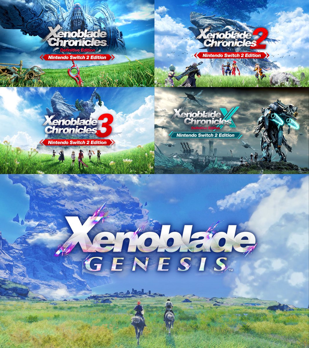 NSuperGamerGuy's tweet photo. Getting all of this announced within just 4 months is honestly kind of insane. I was expecting to see like maybe just only one Xenoblade project this year. https://t.co/a0BPZw2EJM