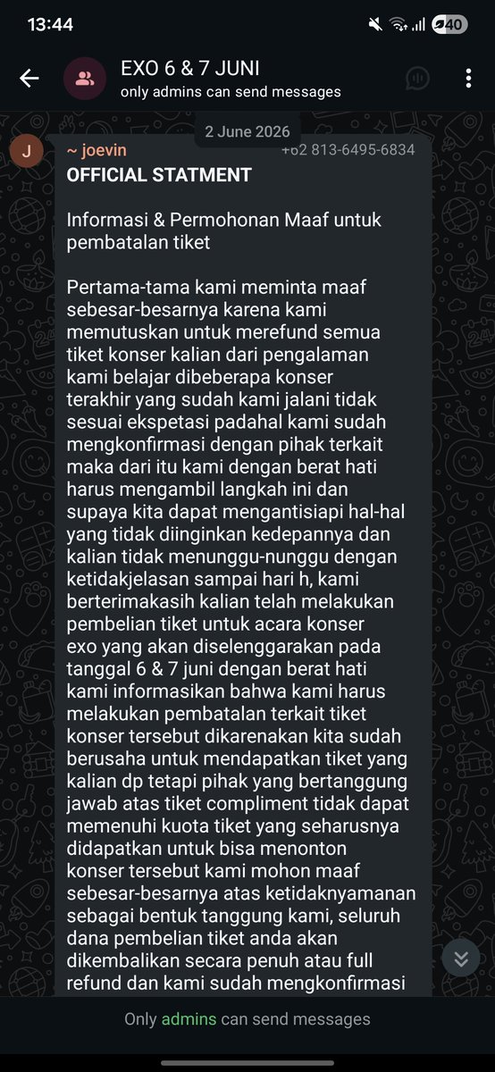 frenchieneko's tweet photo. SCAMMER//PENIPU TIKET EXHORIZON JKT

JOEVIN JOKO +62 813-6495-6834
REGINA AGUSTINE WIJAYA +62 821-1456-3574 (7615523038 BCA)

PROSES REFUND DIPERSULIT SAMPE 5 BULAN DAN KENA -10% https://t.co/SwBTJ0PeGh