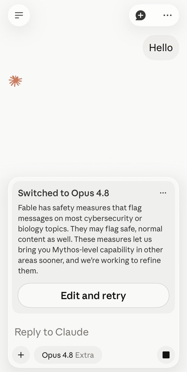 DeryaTR_'s tweet photo. Matt, I can’t even say “hello” to Fable 5 except in incognito mode (memories off), because it knows I am a biomedical researcher! 

It would be nice not to ban biomedical scientists before talking access. Isn’t your comment ironic? Let’s first see if you can fix punishing us! https://t.co/IKI9ksBBNL