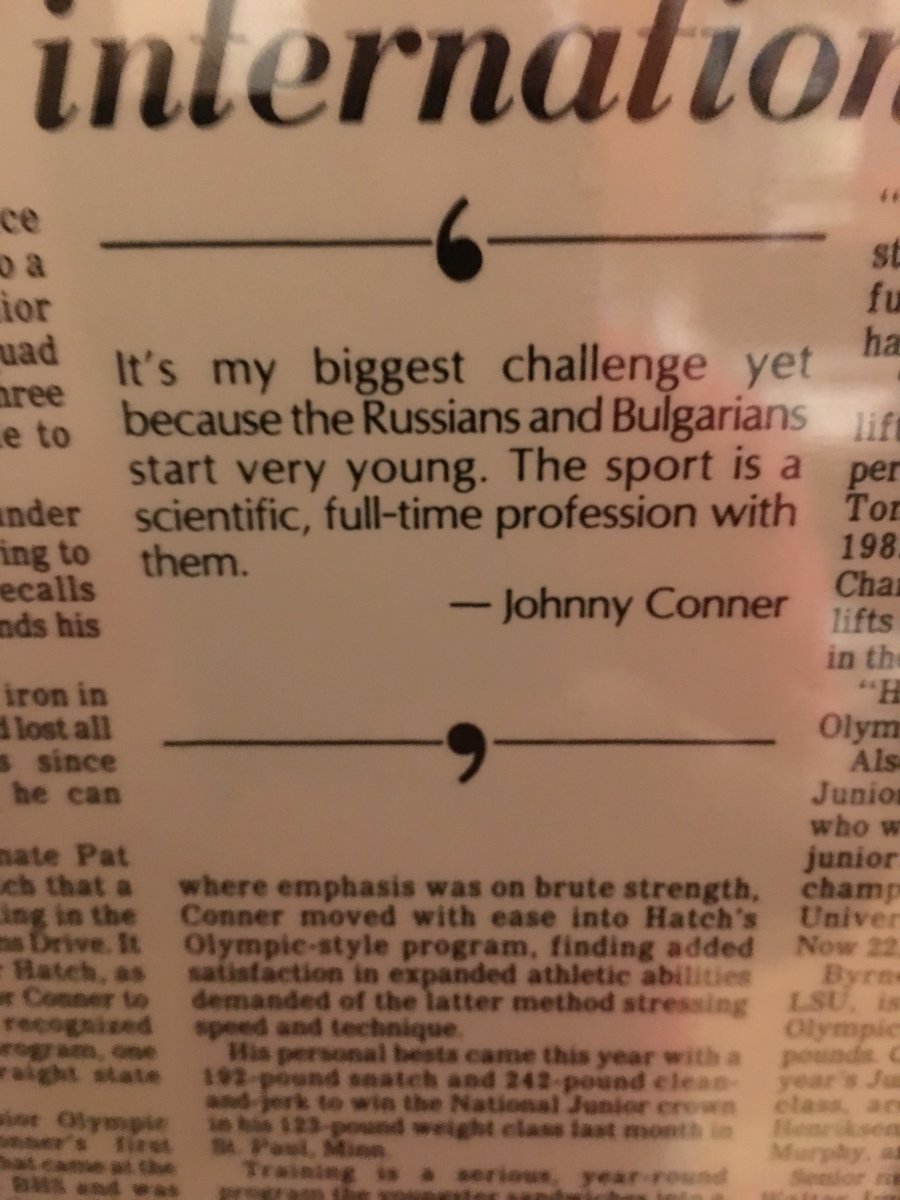 johnaconner's tweet photo. I miss the simple days when all a 20-year-old from Baton Rouge had to worry about was the scientific training methods of Russians and Bulgarians. https://t.co/5WjK8JeuOM