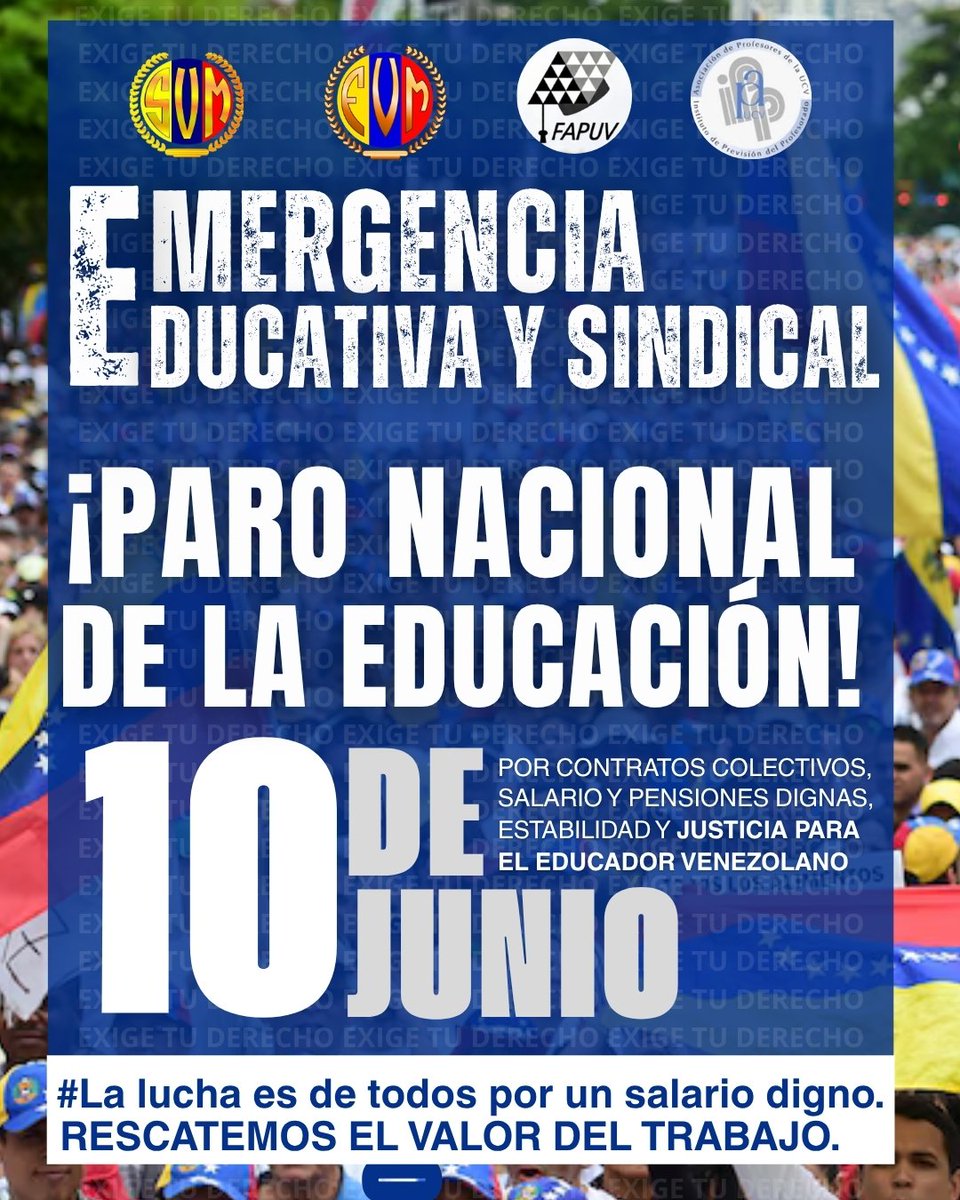 Alconde's tweet photo. Hoy los docentes alzan la voz. Me dicen que el régimen intimida con sanciones, pero la ley los protege. El Art. 68 de la CRBV garantiza el derecho a la protesta pacífica. ¡Ningún trabajador puede ser sancionado por exigir sus derechos! (HILO)🧵#10JParoEducativoNacional @vpgremios https://t.co/Wjjkvl2jl7