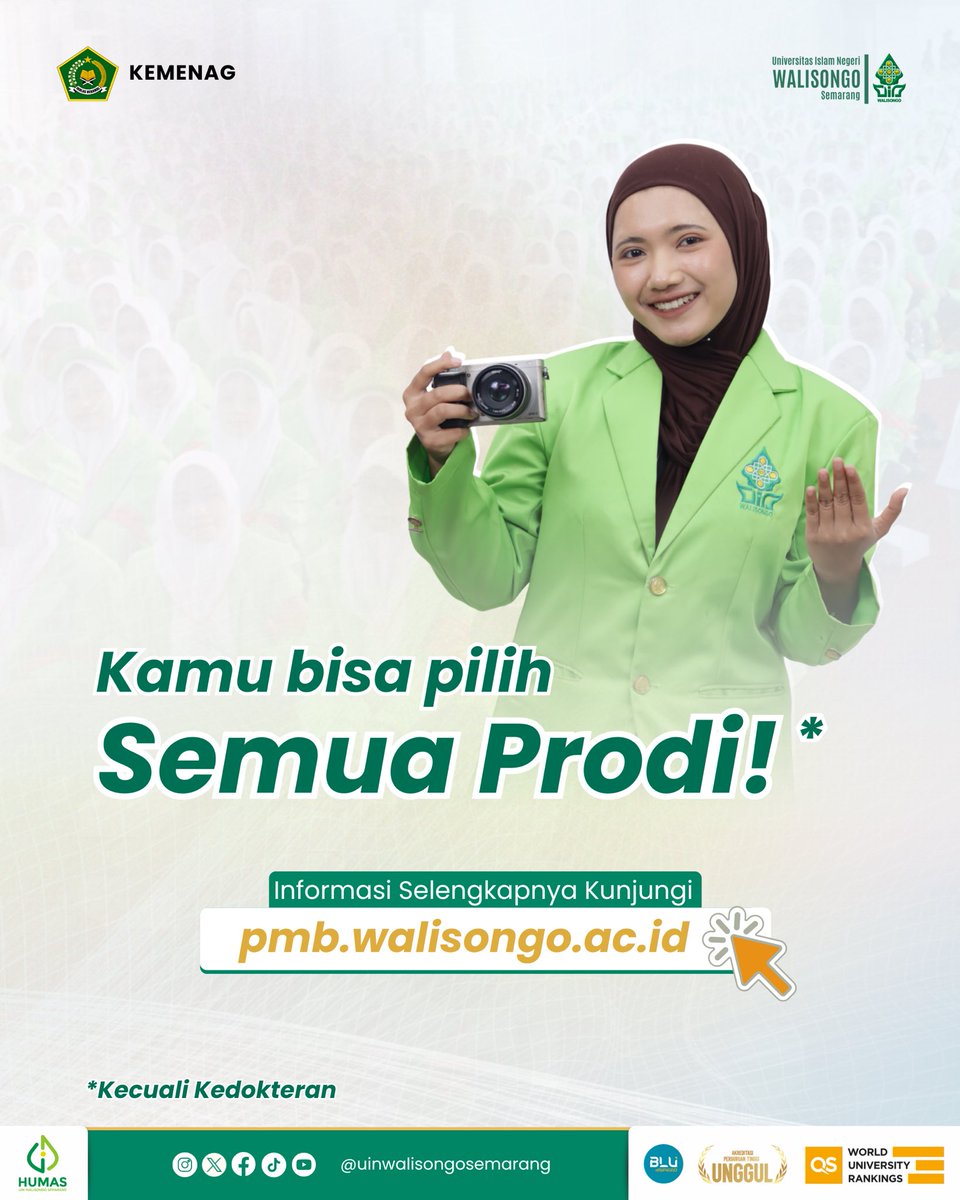 UinWSofficial's tweet photo. UIN Walisongo akan berikan beasiswa full 8 semester bagi Mahasiswa dengan jalur pendaftaran Mandiri Prestasi Tahfidzul Qur'an

Simak ketentuan selengkapnya dan daftar di https://t.co/JKENFvm8eW

#tahfidz
#uinwalisongosemarang https://t.co/A7fdpLUwMQ