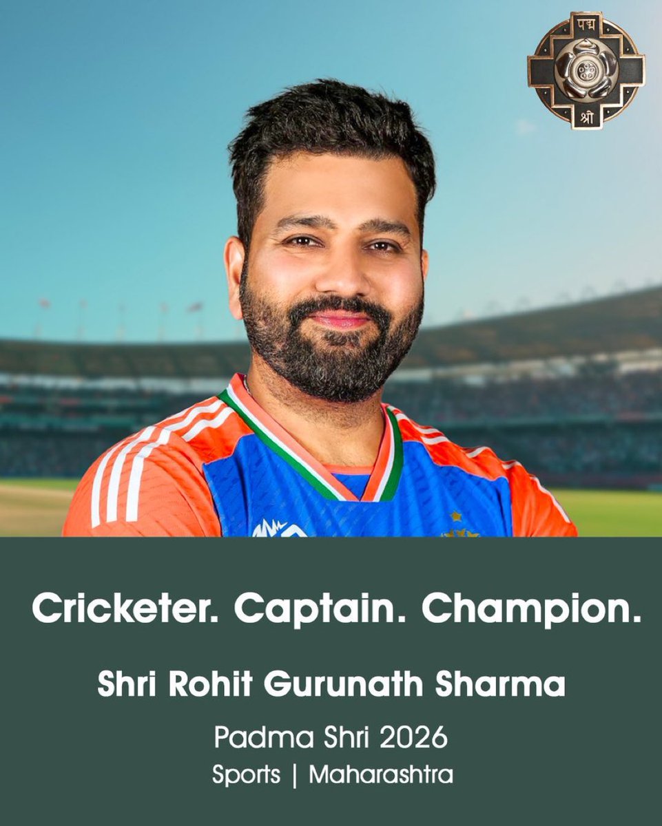mufaddal_vohra's tweet photo. PADMA SHRI POSTER OF ROHIT SHARMA. 🇮🇳 https://t.co/72yaMzyTDG