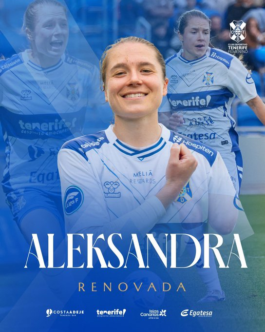 LRF_BR's tweet photo. 𝗢𝗙𝗜𝗖𝗜𝗔𝗟 | O CD Tenerife anunciou a renovação de contrato de Aleksandra Zaremba para a temporada 2026/27.

🇵🇱 A lateral polonesa chegou ao clube em 2018 e, nesta temporada, disputou 33 partidas, contribuindo com 3 gols e 3 assistências. Ao todo, Aleksandra soma 177 jogos oficiais com a camisa do Tenerife.