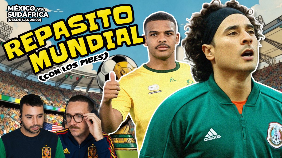 pdcstsnms's tweet photo. ⚽️⚽️MAÑANA HAY REPASITO MUNDIAL⚽️⚽️

Vive con LOS PIBES la ceremonia inaugural y el partido posterior con ingeniosos comentarios de geopolítica ligera y una narración bastante aceptable 

🇲🇽MÉXICO 🆚 SUDÁFRICA🇿🇦

🕗20:00
📺https://t.co/DD68lyjTBR https://t.co/3owCOtm6Nc
