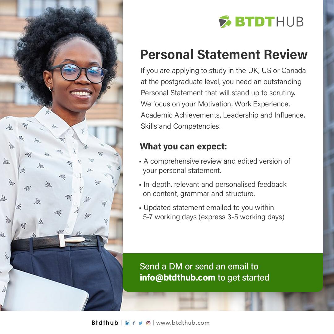 BTDTHub's tweet photo. Planning to write a Personal Statement for your study abroad application?
Here are 3 tips to help you write an effective Personal Statement/SOP:

1️⃣ Share your academic journey, experiences, and motivations clearly.

2️⃣ Address gap years and challenges with a positive and growth-focused perspective.

3️⃣ Seek professional guidance to strengthen the quality and impact of your statement.

If you are applying for postgraduate studies in the UK or Canada. We can help craft an outstanding Personal Statement/SOP.

For more information, send a DM or email INFO@BTDTHUB.COM 

#BTDTHub #LevelUp #GoGlobal