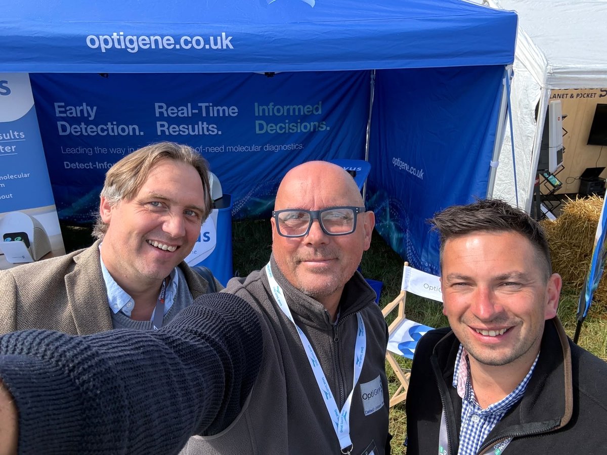 OptiGeneLtd's tweet photo. Great start to the day at @CerealsEvent  Event 2026. Live demos running, brilliant conversations, and Ryan McCormack from @DenningtonHall Hall Farms stopped by to say hi. If you're here, come find us at Stand 251. 🌾

@DiddlySquatFarm 

#Cereals2026 #Novus https://t.co/Tle4l6fbC2
