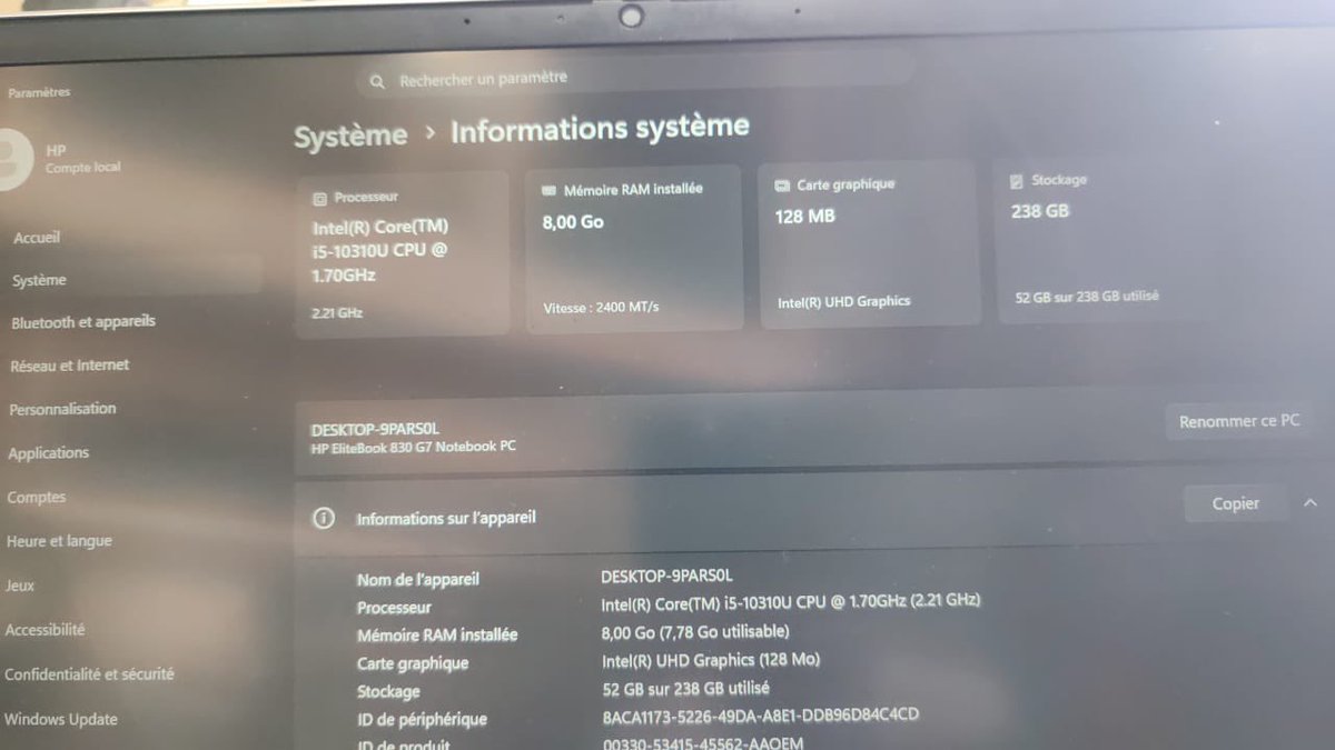 JrAlphonse's tweet photo. Bonjour 
Les HP Elitebook sont disponibles.

Processeur i5 10 ème Génération
Ram 8Go
SSD 256 Go
🏷️Prix: 180.000 fr 
777743310 https://t.co/Zy1hZiyqyh