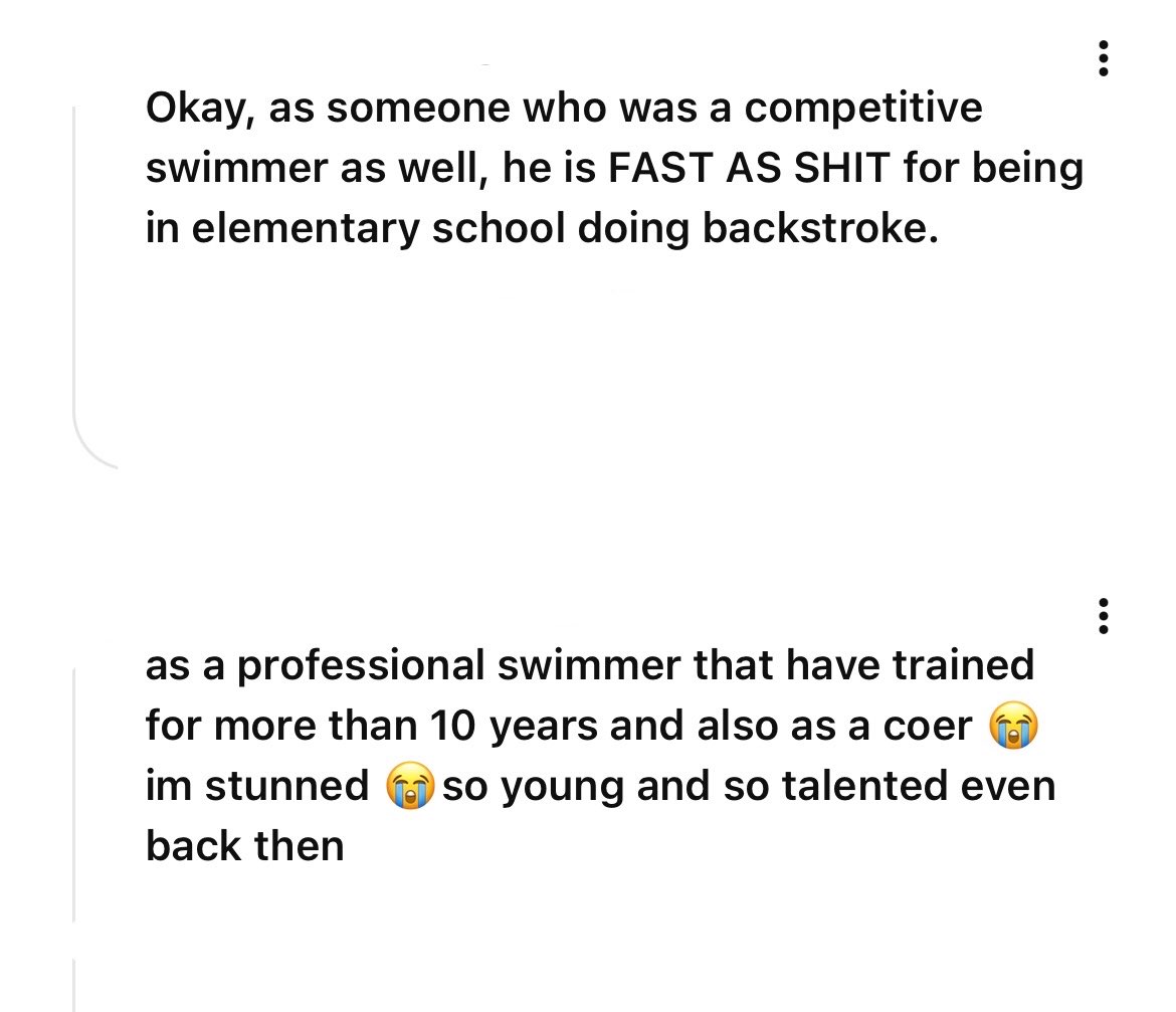 cortisbyartists's tweet photo. [admin]
I came across a few comments from competitive swimmers reacting to CORTIS KEONHO’s past swimming footage and wanted to share them here ^^
 
They mentioned that the time he takes at backstroke at his age is incredibly fast.

Also read note below ☘️⬇️ https://t.co/oGowhcecMW