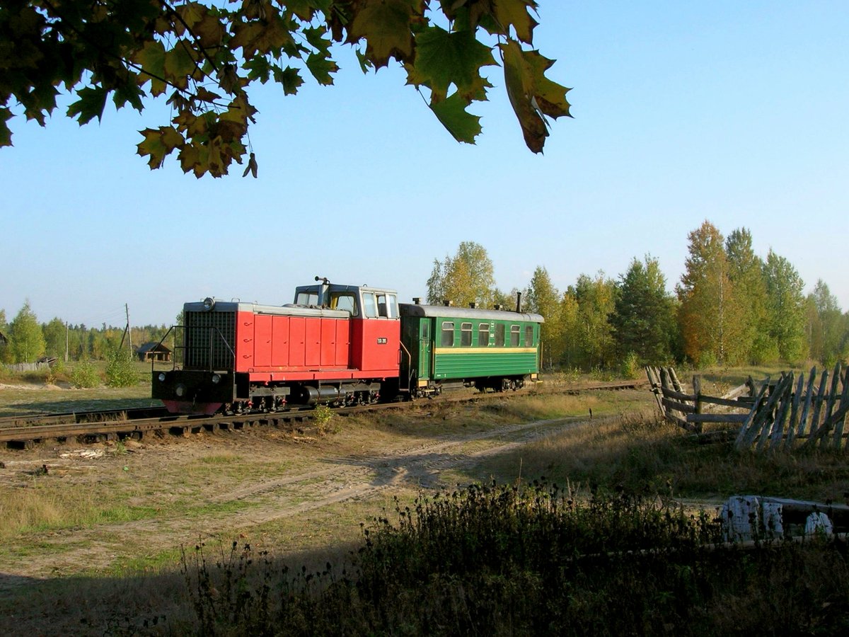 NGR_RU's tweet photo. Тепловоз ТУ7А-2895 с вагоном ПВ №6005 на станции  Голованова Дача, Тумская узкоколейная железная дорога, Рязанская область, 2007.  

Diesel locomotive TU7A-2895 with a passenger coach No. 6005 at Golovanova Datcha station, Tumskaya narrow-gauge railway, Ryazan Oblast, 2007.  

*The RZD closed this narrow gauge line in 2011.  

Photo: Paul Engelbert   

#Russia #TU7 #ужд #узкоколейка #750mm #narrowgauge #railways #schmalspurbahn #bahn #rails #eisenbahn #kolejwaskotorowa #wąskotorowa #kisvasút #вагон #железнаядорога #тепловоз #ТУ7 #РЖД #ГЖД #RZD