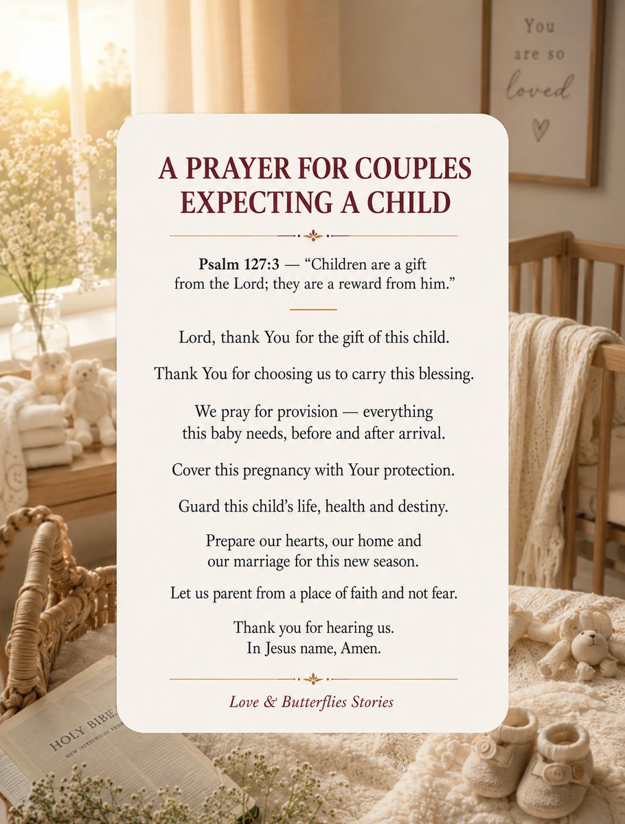 LB_Stories's tweet photo. Pregnancy is one of the most faith-stretching seasons a couple can walk through together. This prayer is for every couple trusting God with the life growing between them. Save it and pray it together. https://t.co/aAiu9LsTck