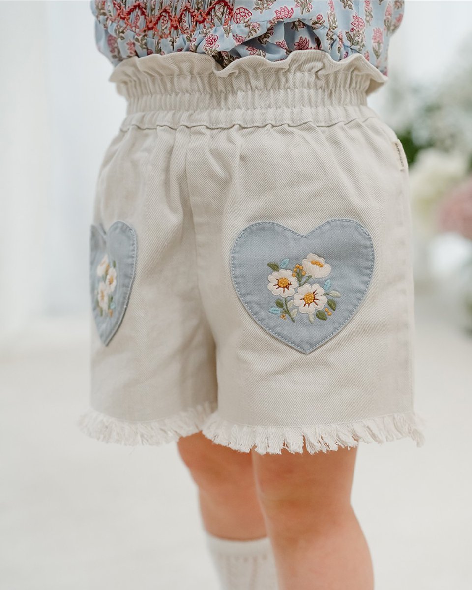 Happyology's tweet photo. Back in stock. Pamplona embroidered shorts - the perfect pair to everything 🤍 🩵 https://t.co/gG8s9cN3pT
