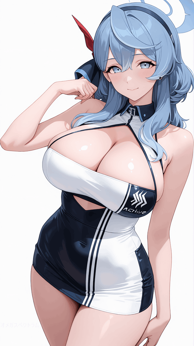 Bcm0ou's tweet photo. アコにレースクイーンの衣装を着てもらいました！
これはグリッドの視線は釘付けですね！
　ブルーアーカイブ　
＃AIイラスト　＃ブルアカ https://t.co/CrUjIRitnM