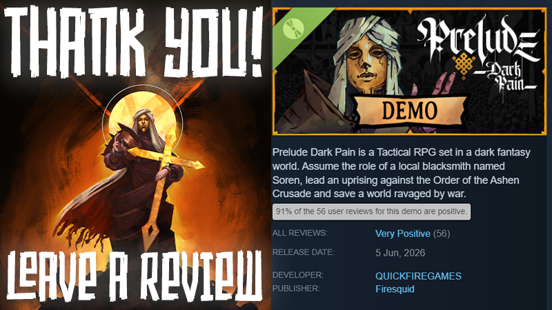 preludethegame's tweet photo. Our demo has now 91% positive reviews, thank you 🙏

Let your voice be heard by leaving your own review on Prelude Dark Pain's demo! https://t.co/hSaYZyrMyT