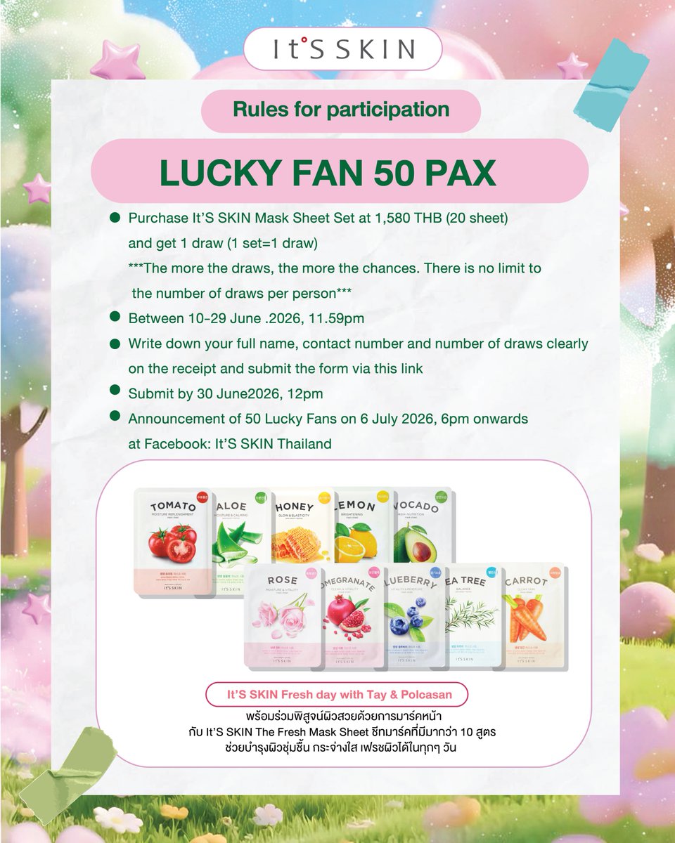 ItsSkinTH's tweet photo. Eng. Version 
Contact us : 
💗It’S SKIN Shop ทุกสาขา
💚Line Official : @itsskinthailand
💙Facebook : It’S SKIN Thailand
☎️Call Center : 086-354-4606 https://t.co/fcsqvez3Pu