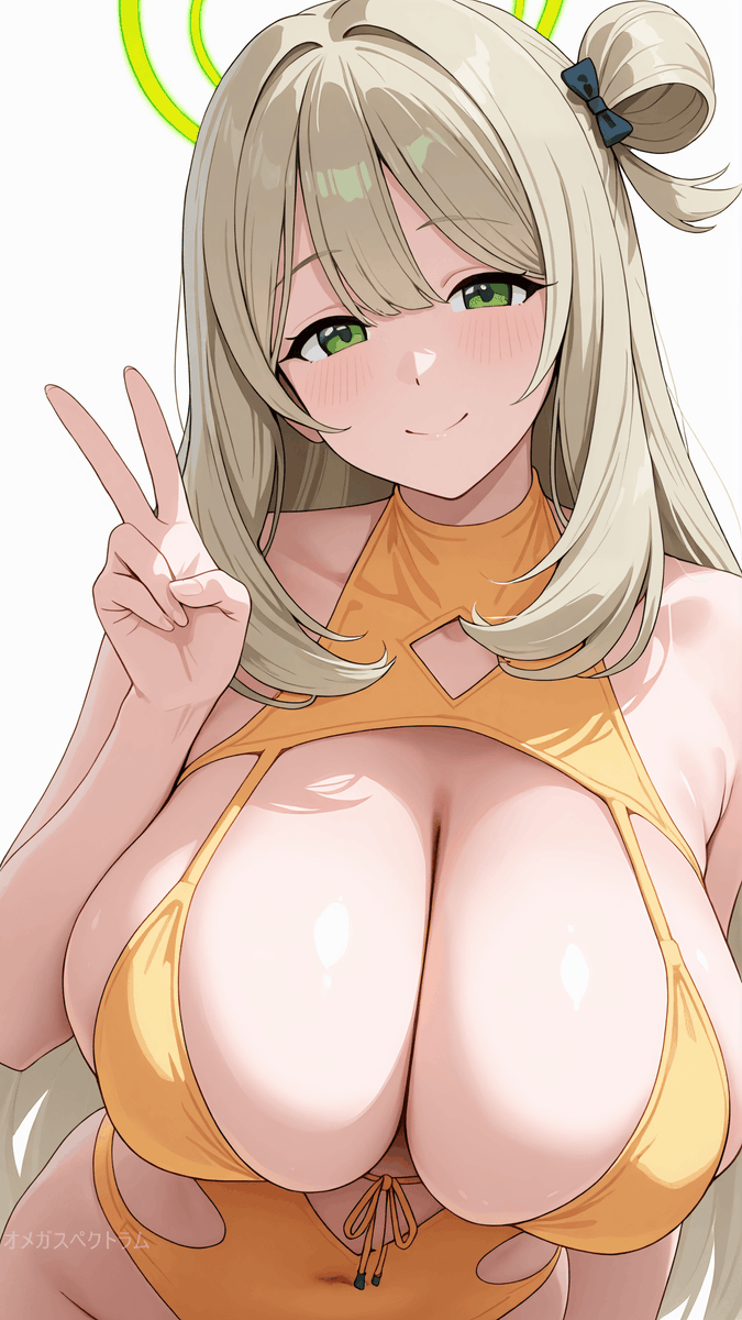 Bcm0ou's tweet photo. ノノミがビキニに着替えたら！
公式のビキニとはまた違うデザインを入れました
ブルーアーカイブ
＃ブルアカ　＃AIイラスト https://t.co/LXoip8PQfR
