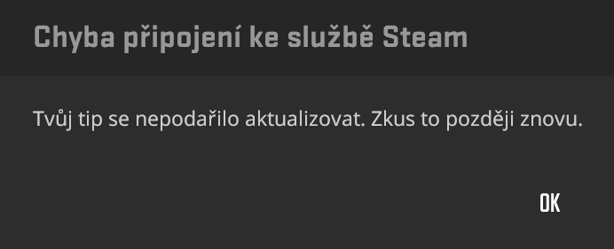 17layzie's tweet photo. @CounterStrike PLEASE!
@CounterStrike
I can't update my pick em It just won't work. Please fix it... 😭 it says: Your tip could not be updated. Please try again later. https://t.co/C94yO16AJL