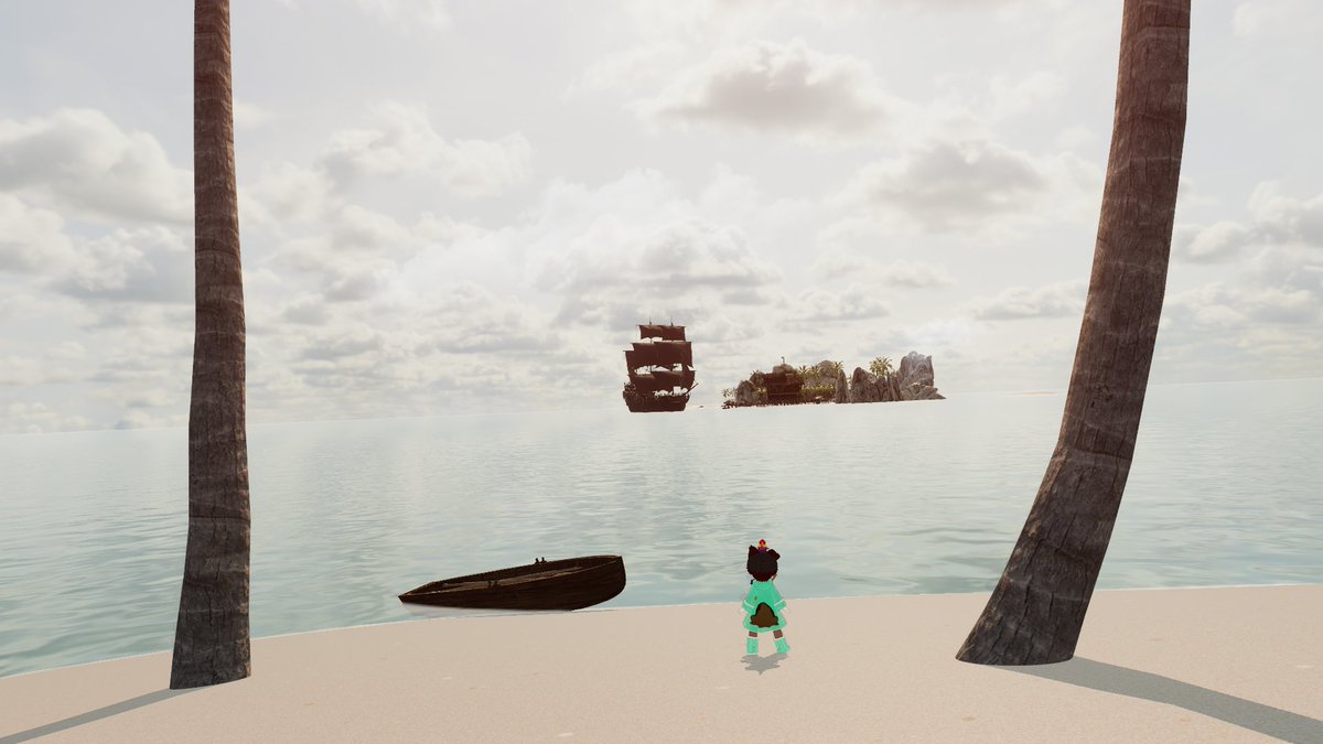 tom_vrchat's tweet photo. - ワールド探訪記 -
Pirate hideout
https://t.co/ezST8cSmn4

海賊の隠れ家。船を模した感じのお家がオシャレ。泳いで行って船に登ったり、遠くの孤島に行ったりもできる。水中は息継ぎが必要だったりサメがうようよしてたりするのでご注意を。 https://t.co/CtGBJs3k0X