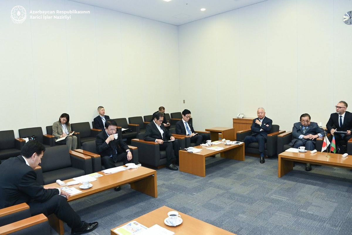 Bayramov_Jeyhun's tweet photo. Pleased to meet with members of the Japan-Azerbaijan Inter-Parliamentary Friendship League during my official visit to Japan.

We reviewed the growth of 🇦🇿–🇯🇵 cooperation, emphasizing the need for more frequent political consultations, high-level exchanges, and closer inter-parliamentary contacts.

We explored expanding cooperation across key sectors, including trade, economy, traditional and renewable energy, tourism, education, and humanitarian affairs.