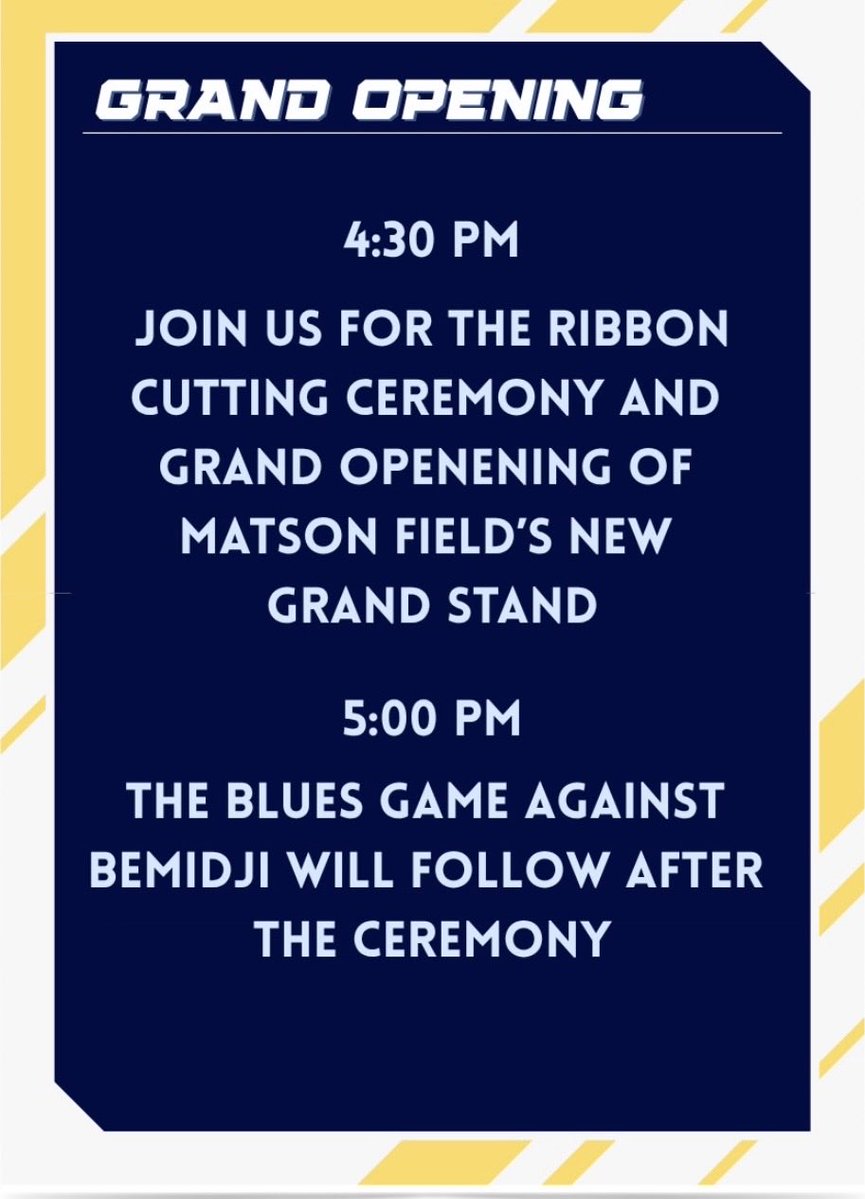 MoorheadBlues's tweet photo. Grand Opening for our new grand stand tonight! https://t.co/val3IwY5DW