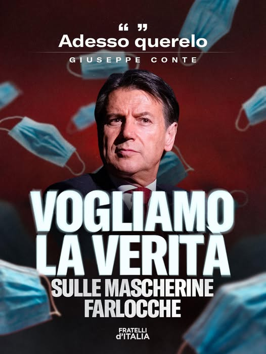 Newprompt's tweet photo. Le minacce di Conte non ci faranno arretrare: continueremo a cercare la verità, per rispetto degli italiani. https://t.co/j6bU368afS