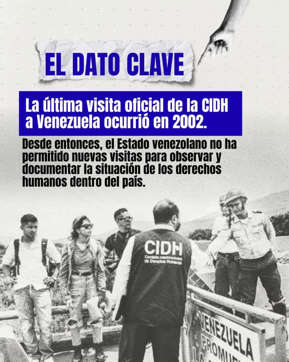 MundoConVzla's tweet photo. 🚨¿POR QUÉ LA CIDH NO HA PODIDO INGRESAR A VENEZUELA? 

‼️La última visita oficial de la CIDH a Venezuela ocurrió en el año 2002. https://t.co/KSRKHRGt1n