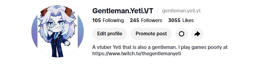 GentlemanYetiVT's tweet photo. I woke up to another small accomplishment today.  over 3k likes and almost 250 followers on tiktok.

So happy about this growth lets go gents! https://t.co/RirahvA9fa