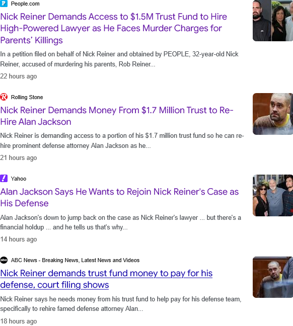 si_kan79's tweet photo. Nick Reiner: mother Michele/sister Romy = eponymous characters of 30-year-old movie→ sequel confirmed day before “Nick Reiner demands inheritance money” in trial of parents’ murders + Jackson wants to re-take case (having dramatically taken and left it).
+ OJ Simpson parallels🎭 https://t.co/nz1iup0oTS