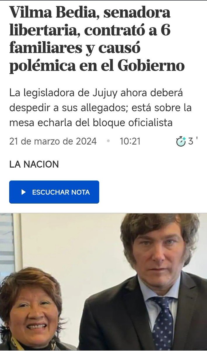 JuanGarciaesgil's tweet photo. @Pampa139 No he visto partido mas desesperado por meter familiares en el Estado como el de los libertarios supuestamente exitosos en el sector privado https://t.co/9qcOwI5IP6
