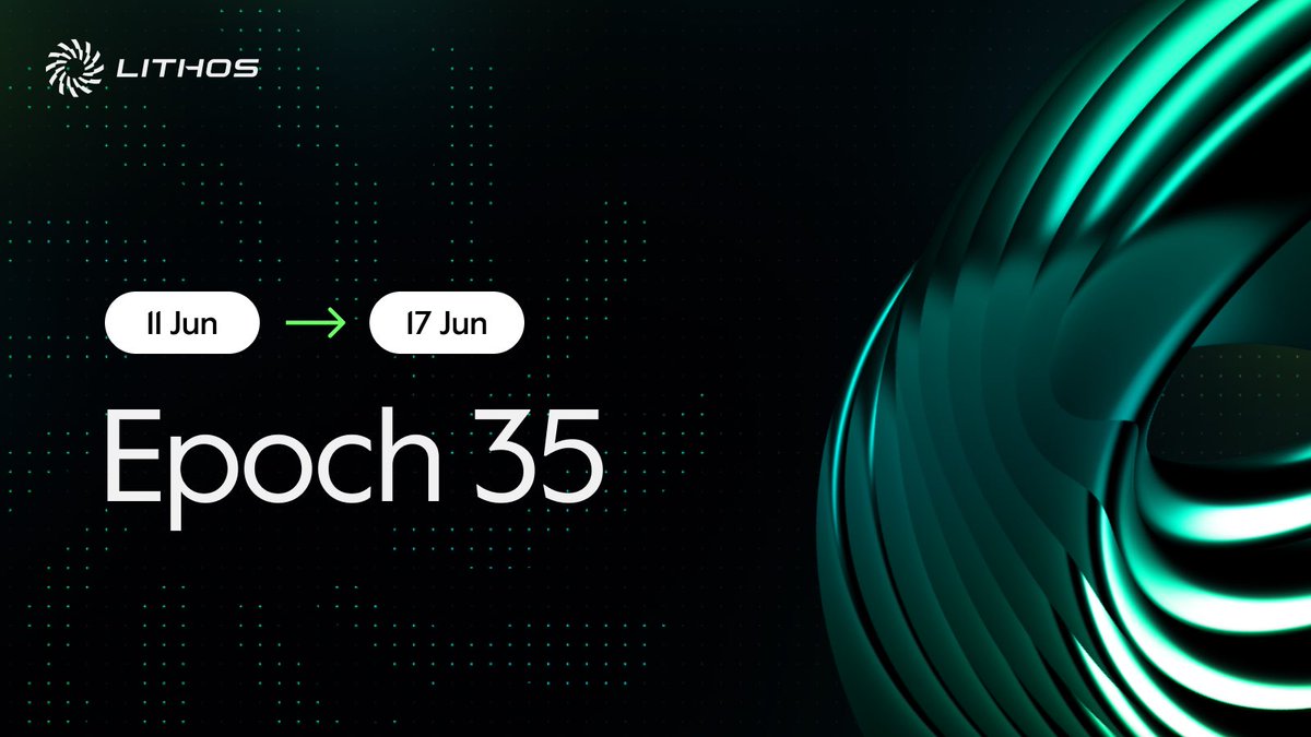 lithos_to's tweet photo. Epoch 35 starts June 11th, 00:00 UTC.

veLITH voters can now allocate emissions and earn from fees and bribes across top-performing pools. https://t.co/cc2pxw1usM