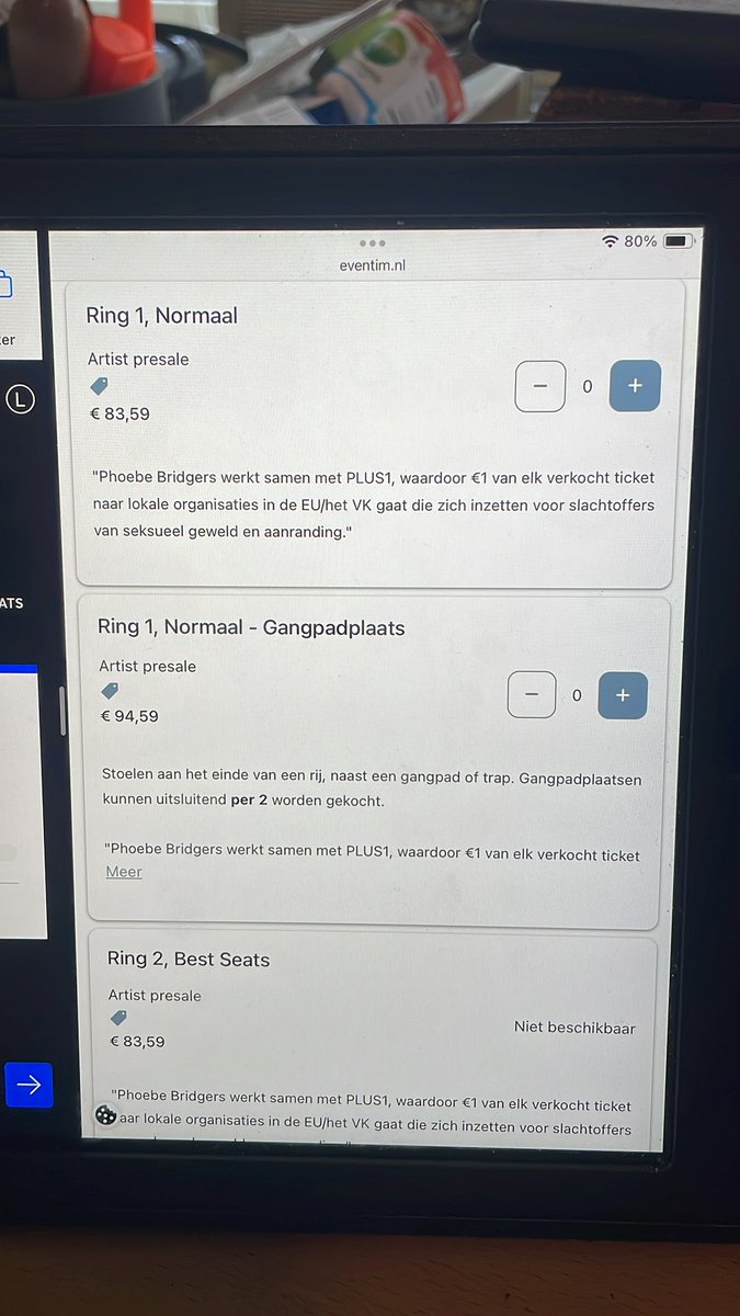 hotndheavy's tweet photo. ticket prices for phoebe amsterdam!! (gangpadplaats = aisle seat) 🛸 https://t.co/1T71XVXjWb