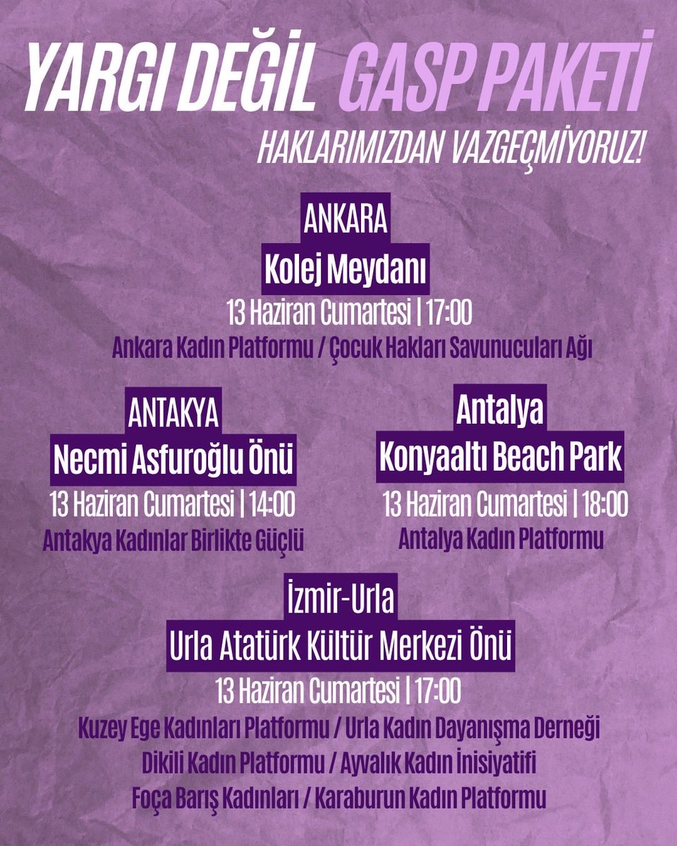 aralikfeminist's tweet photo. Kadınları evliliğe ve ekonomik bağımlılığa mahkum eden, ev içi emeği görmezden gelen, genelgeçer cinsiyet normlarına uymayı zorunlu kılan 12. Yargı Paketi'ne itiraz ediyoruz.

Gasp edilmek istenen haklarımıza sahip çıkmak için ülkenin dört bir yanında sokaktayız, bir aradayız! https://t.co/B9MCkixQvO